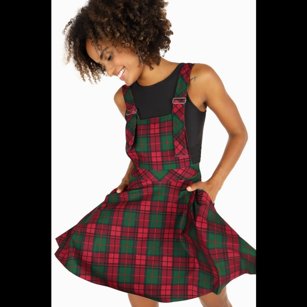 BNWT (L) Tartan Festive Apron Dress - With Pockets!